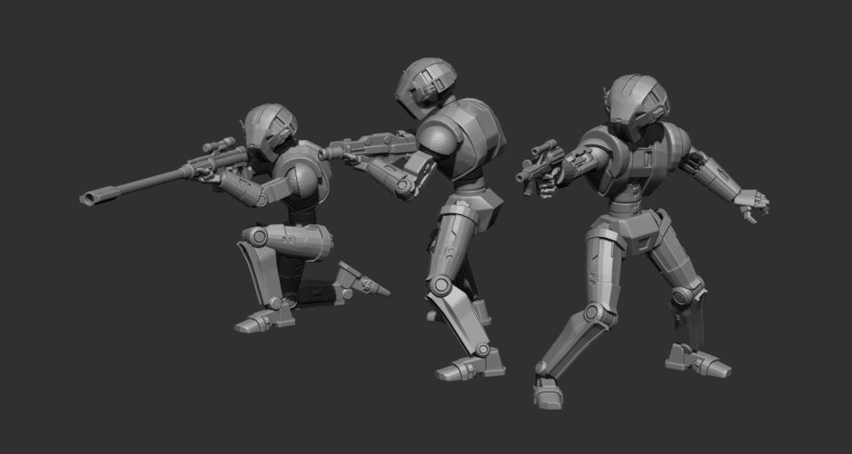 Meat Bagger Droid Miniatures - 3 Mini Bundle - SW Legion Compatible (38-40mm tall) Resin 3D Print - Skullforge Studios - Gootzy Gaming