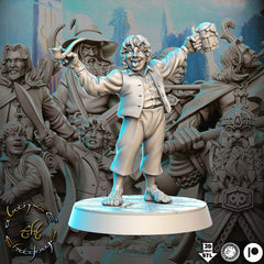 Merry Hobbit - Single Roleplaying Miniature for D&D or Pathfinder - 32mm Scale Resin 3D Print - RN EStudios - Gootzy Gaming