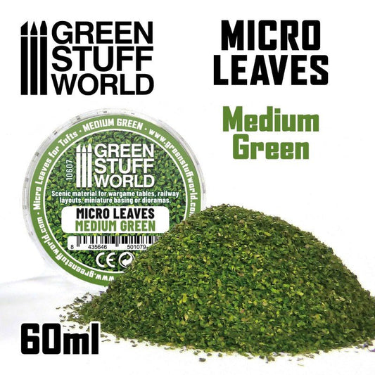 Micro Leaves - Medium Green - Green Stuff World - 60 mL canister - Gootzy Gaming