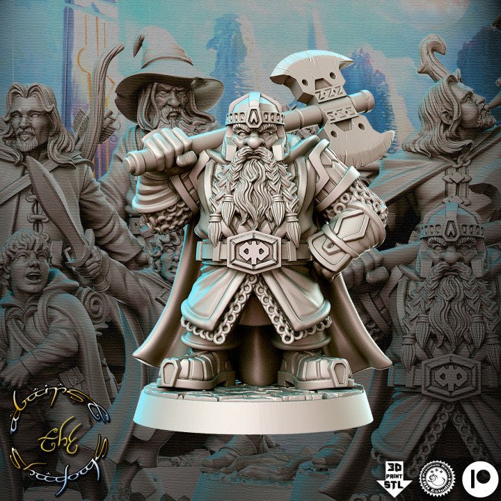 Mighty Dwarf - Single Roleplaying Miniature for D&D or Pathfinder - 32mm Scale Resin 3D Print - RN EStudios - Gootzy Gaming