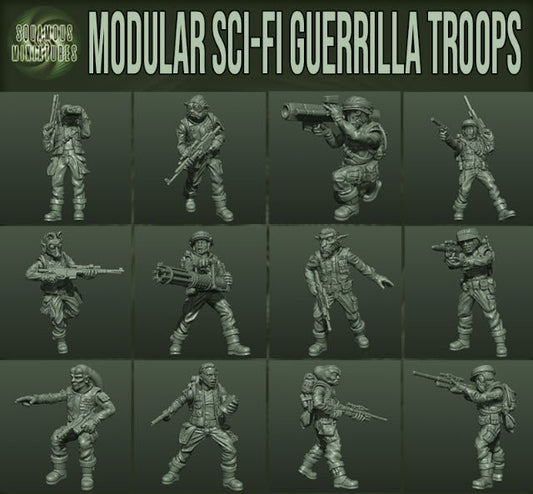 Modular Insurgent Forest Guerrilla Trooper - SW Legion Compatible Miniature (38-40mm tall) High Quality 8k Resin 3D Print - Squamous Miniatures - Gootzy Gaming