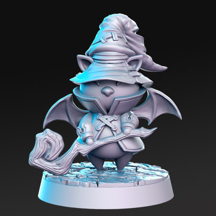 Mog Wizard - Single Roleplaying Miniature for D&D or Pathfinder - 32mm Scale Resin 3D Print - RN EStudios - Gootzy Gaming