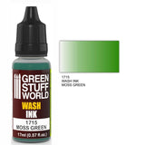 Moss Green Wash - Diluted Acrylic Ink - Green Stuff World - 17 mL Dropper Bottle - Gootzy Gaming