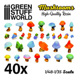 Mushroom and Toadstool Collection - Unpainted Cast Resin Decoration Kit - Green Stuff World - Gootzy Gaming