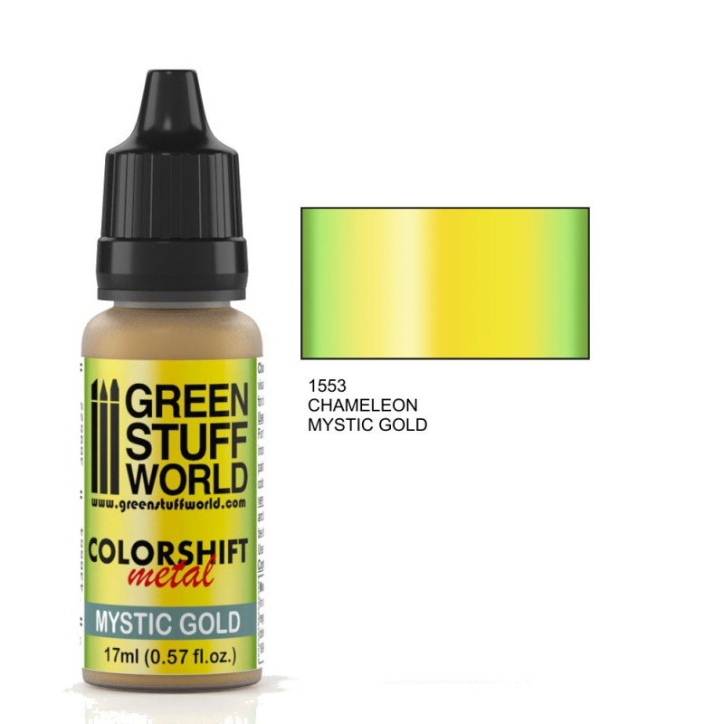 Mystic Gold - Yellow/Gold Colorshift Metallic Paint - Green Stuff World - 17 mL Dropper Bottle - Gootzy Gaming