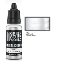 Mystic White - White Metallic Paint - Green Stuff World - 17 mL Dropper Bottle - Gootzy Gaming