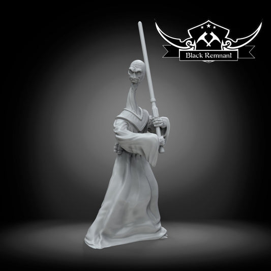 Mystical Long Neck Wizard - Single Miniature - SW Legion Compatible (38-40mm tall) Resin 3D Print - Black Remnant - Gootzy Gaming