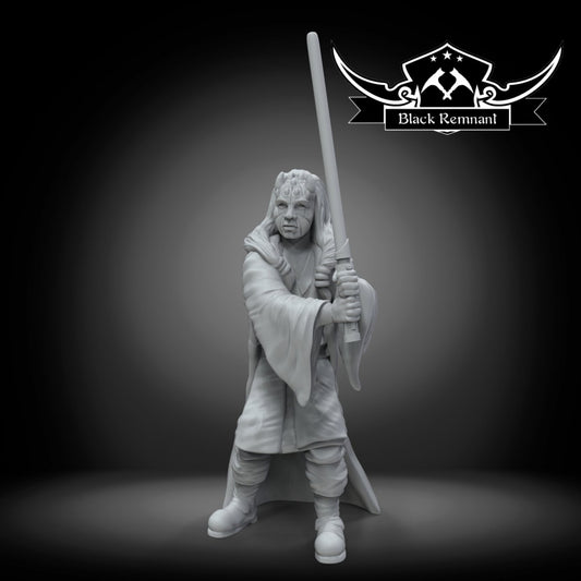 Mystical Warrior with Face Tattoos - SW Legion Compatible Miniature (38-40mm tall) High Quality 8k Resin 3D Print - Black Remnant - Gootzy Gaming