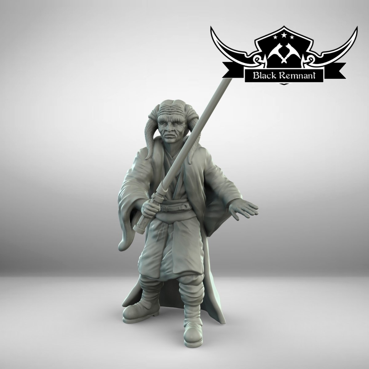 Mystical Warrior with Horns - SW Legion Compatible Miniature (38-40mm tall) High Quality 8k Resin 3D Print - Black Remnant - Gootzy Gaming
