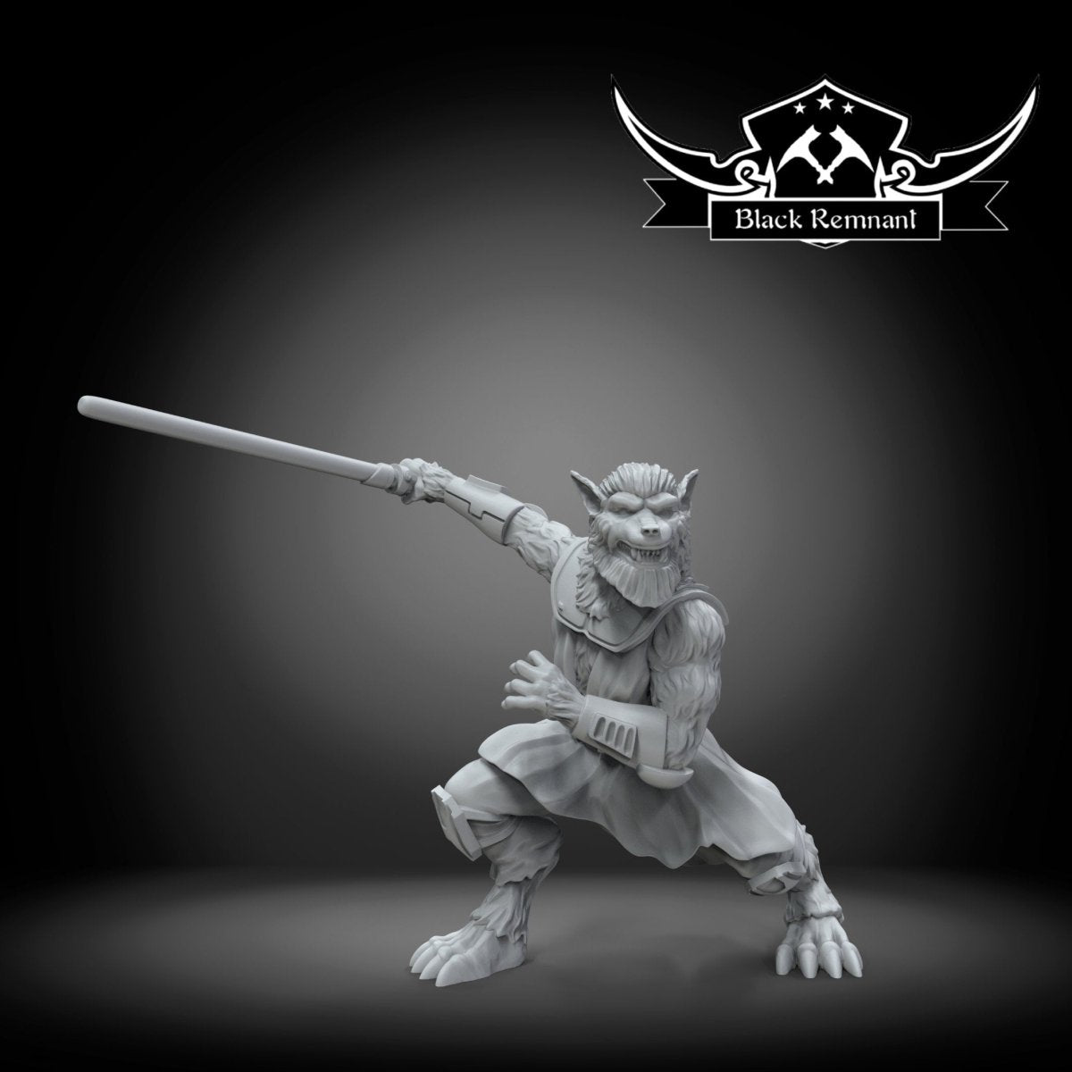Mystical Werewolf Knight Ima Miniature - SW Legion Compatible (38-40mm tall) Resin 3D Print - Black Remnant - Gootzy Gaming