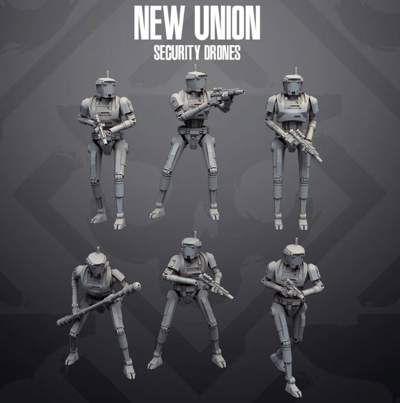 New Union N Security Drones - SW Legion Compatible Miniature (38-40mm tall) High Quality 8k Resin 3D Print - Skullforge Studios - Gootzy Gaming