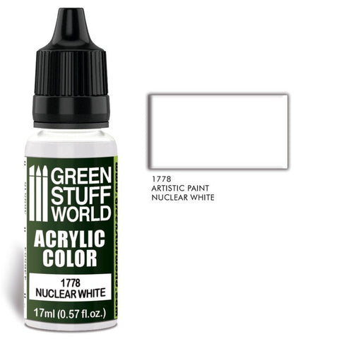 Nuclear White - Matte Acrylic Paint - Green Stuff World - 17 mL Dropper Bottle - Gootzy Gaming