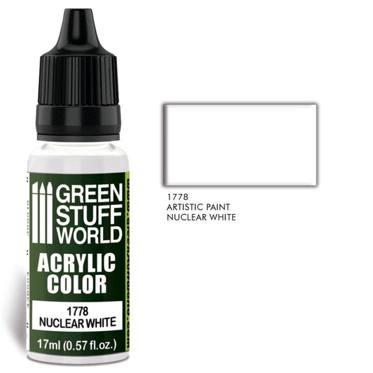 Nuclear White - Matte Acrylic Paint - Green Stuff World - 17 mL Dropper Bottle - Gootzy Gaming