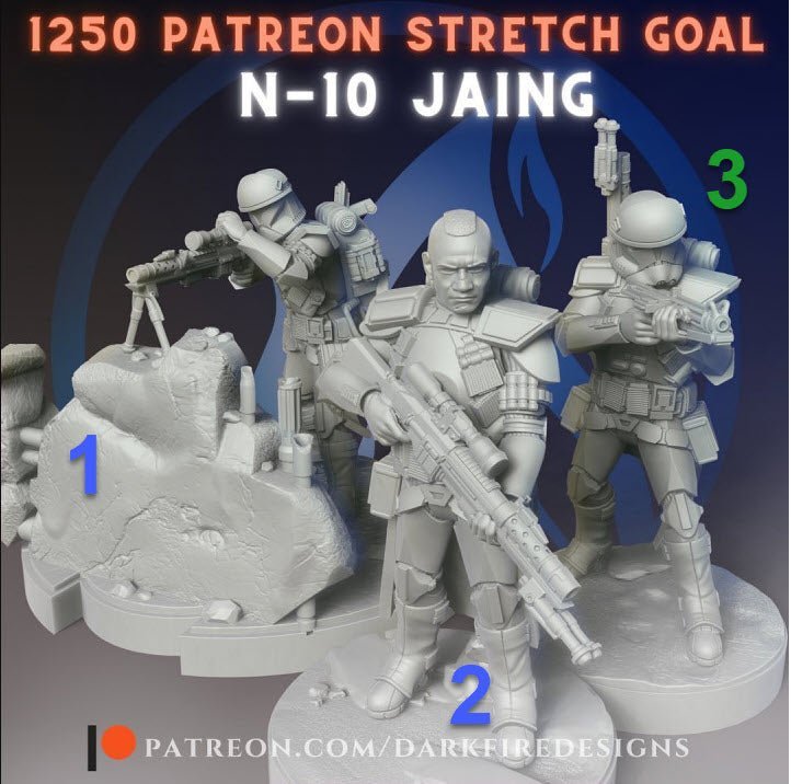 Null ARC Sniper, Jaing the Scarred - SW Legion Compatible Miniature (38 - 40mm tall) High Quality 8k Resin 3D Print - Dark Fire Designs - Gootzy Gaming
