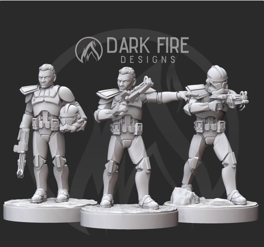 Occupying Captain (Clean Armor) Miniature SW Legion Compatible (38 - 40mm tall) Multi - Piece Resin 3D Print - Dark Fire Designs - Gootzy Gaming