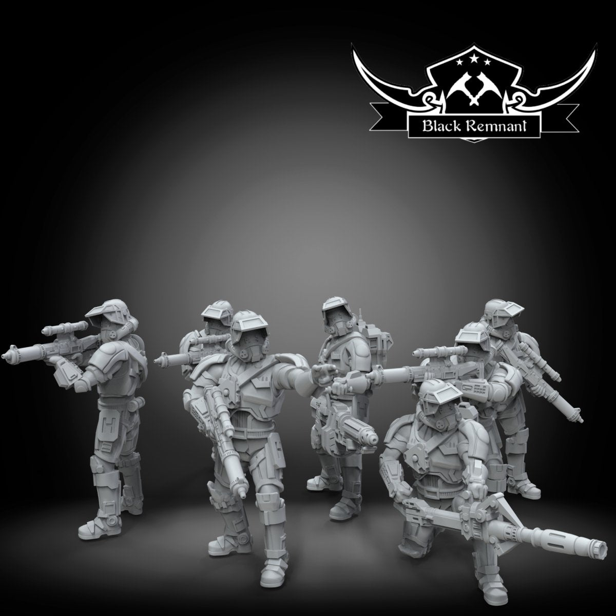 Old Clone Havoc Trooper Squad - SW Legion Compatible Miniature (38-40mm tall) High Quality 8k Resin 3D Print - Black Remnant - Gootzy Gaming