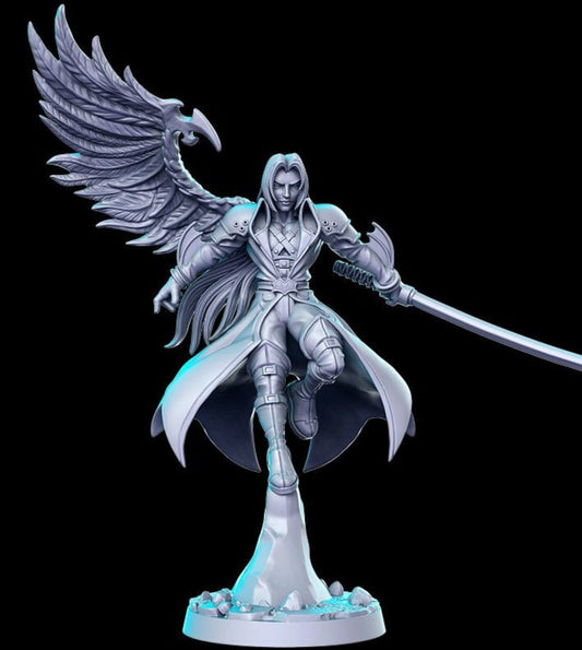 One Winged Angel Sephirael - Single Roleplaying Miniature for D&D or Pathfinder - 32mm Scale Resin 3D Print - RN EStudios - Gootzy Gaming