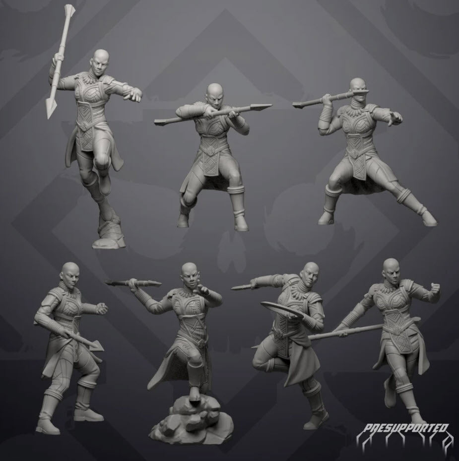 Onyx Sister Warriors - 7 Miniature All In Bundle - SW Legion Compatible (38 - 40mm tall) Resin 3D Print - Skullforge Studios - Gootzy Gaming