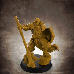 Orc Paladin with Great Mace and Shield - Roleplaying Mini for D&D or Pathfinder - 32mm Scale High Quality 8k Resin 3D Print - Lion Tower Miniatures - Gootzy Gaming