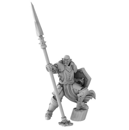 Orc Paladin with Spear and Shield - Roleplaying Mini for D&D or Pathfinder - 32mm Scale High Quality 8k Resin 3D Print - Lion Tower Miniatures - Gootzy Gaming