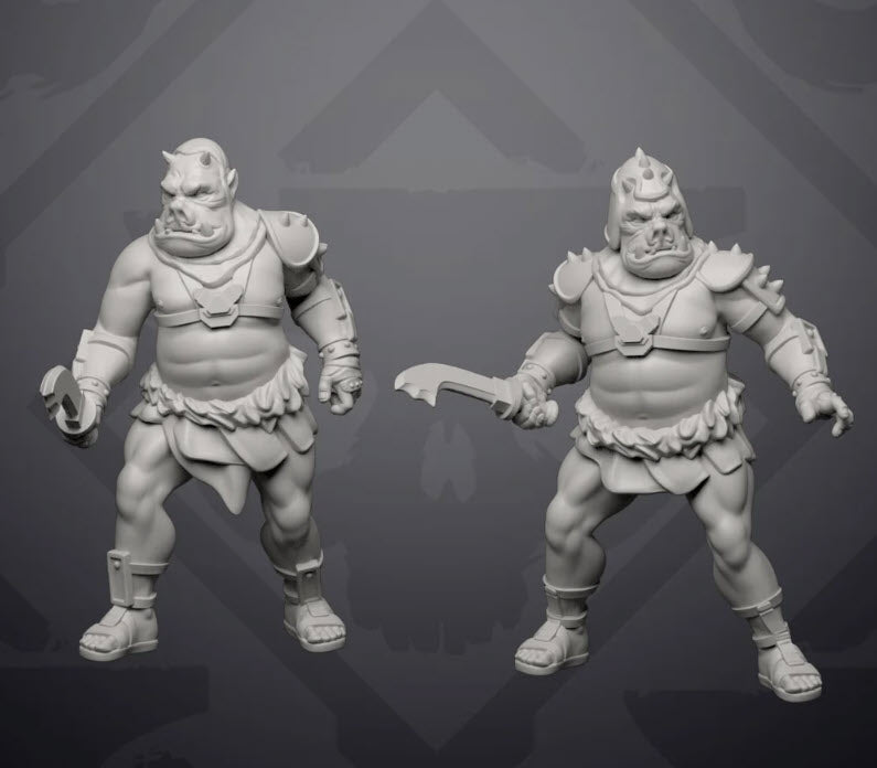 Orcish Pig Body Guards - 2 Miniature Bundle - SW Legion Compatible (38 - 40mm tall) Resin 3D Print - Skullforge Studios - Gootzy Gaming