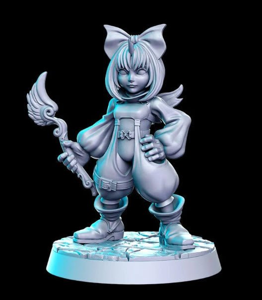 Orphan Summoner Girl - Single Roleplaying Miniature for D&D or Pathfinder - 32mm Scale Resin 3D Print - RN EStudios - Gootzy Gaming