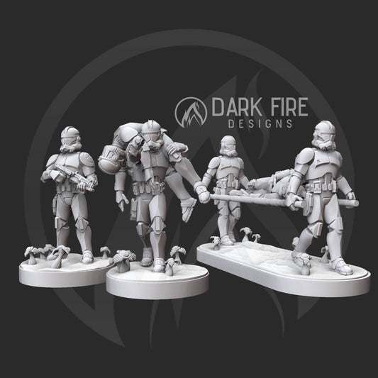 P2 Clone Medic Miniature - Individual or Bundle - SW Legion Compatible (38-40mm tall) Multi-Piece Resin 3D Print - Dark Fire Designs - Gootzy Gaming