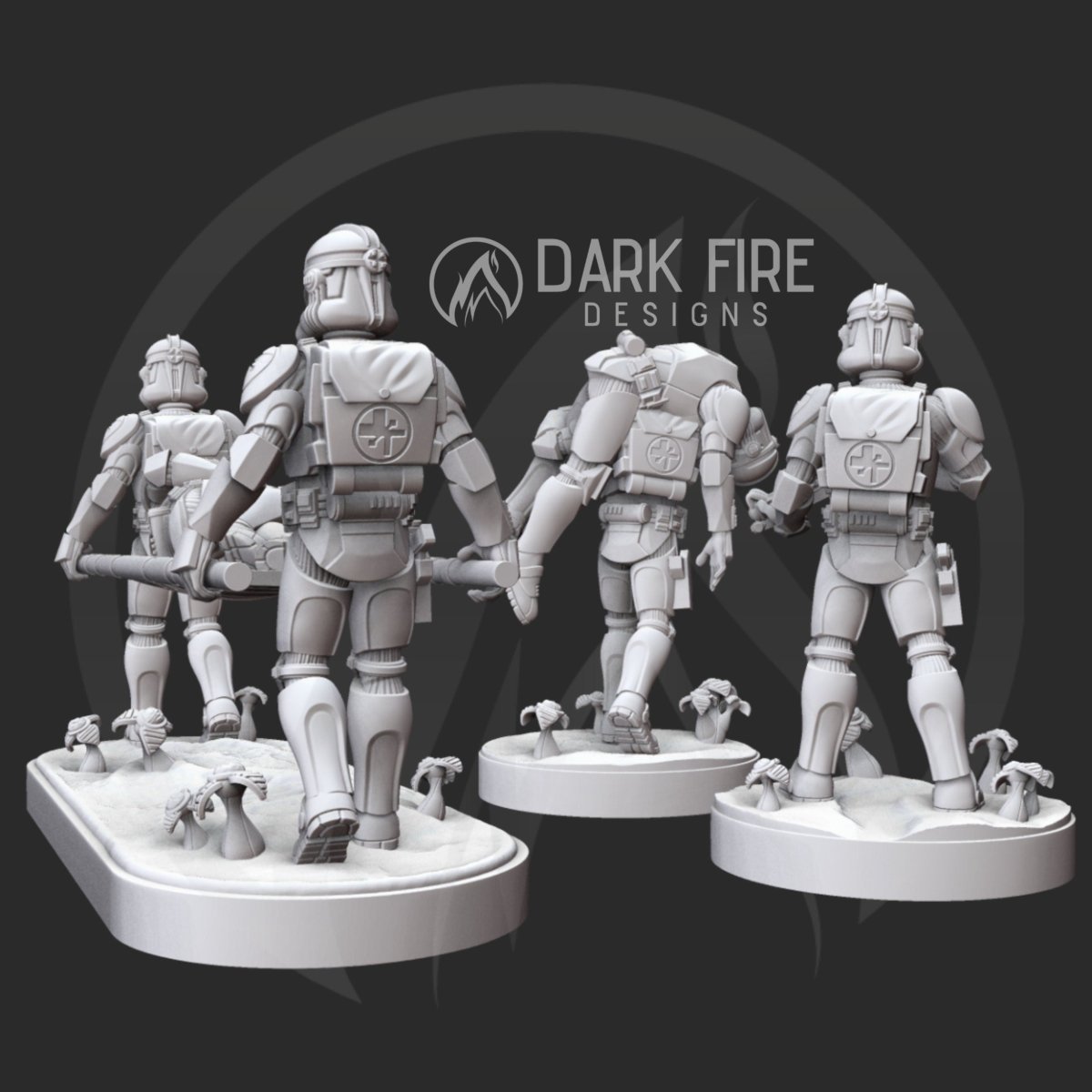 P2 Clone Medic Miniature - Individual or Bundle - SW Legion Compatible (38 - 40mm tall) Multi - Piece Resin 3D Print - Dark Fire Designs - Gootzy Gaming