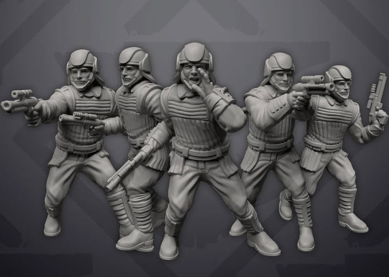 Palace Security Guards Miniatures - 5 Miniature Bundle - SW Legion Compatible (38-40mm tall) Resin 3D Print - Skullforge Studios - Gootzy Gaming
