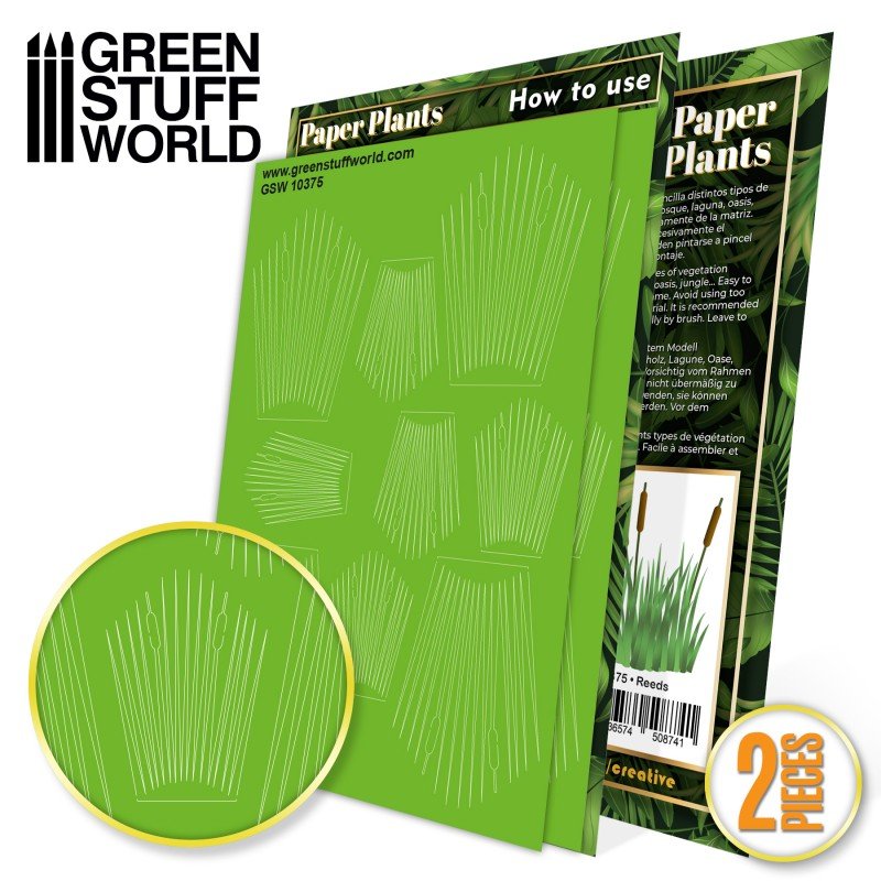 Paper Plants - Reeds - Green Stuff World - 2 Laser Cut Sheets - Gootzy Gaming