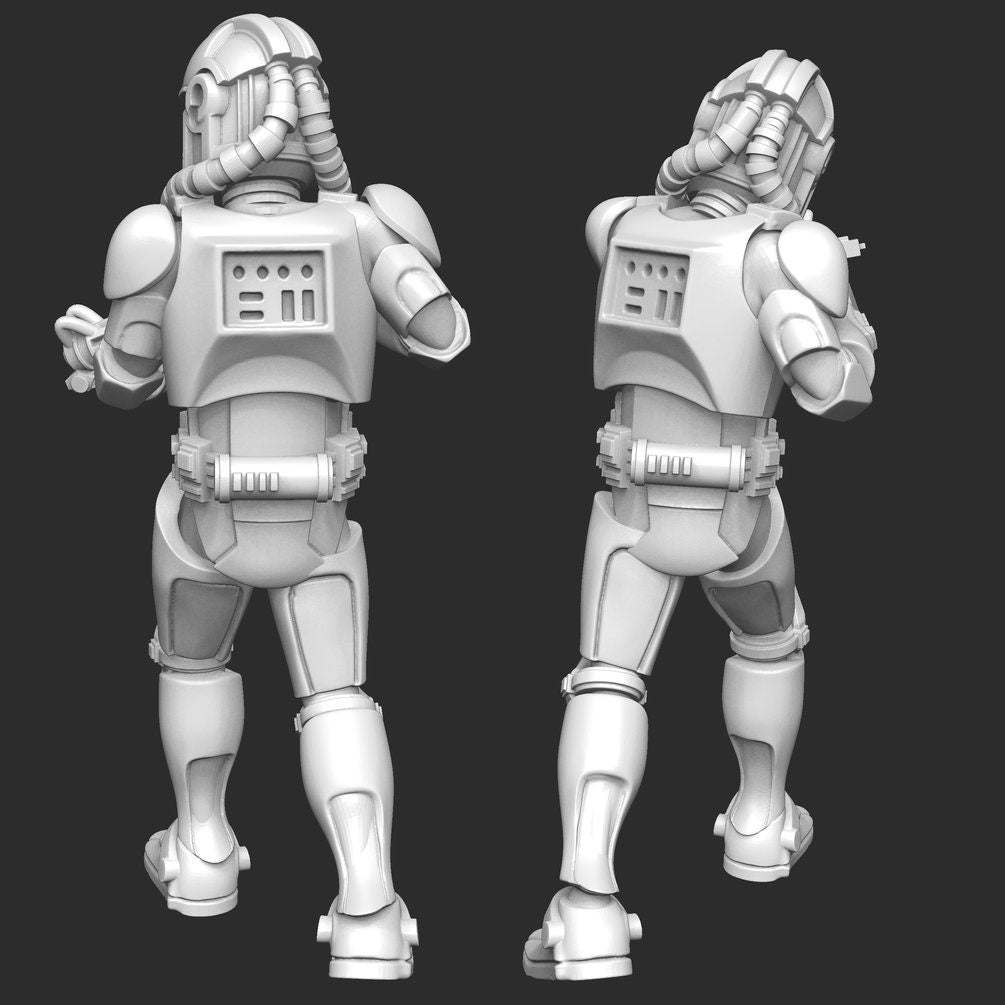 Phase I Clone Trooper Pilot Miniature - SW Legion Compatible (38-40mm tall) Resin 3D Print - Dark Fire Designs - Gootzy Gaming