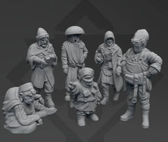 Pilgrim Set 1 - 6 Miniature All In Bundle - SW Legion Compatible (38 - 40mm tall) Resin 3D Print - Skullforge Studios - Gootzy Gaming