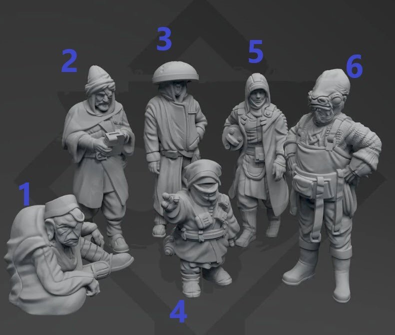 Pilgrim Set 1 - Single Miniature - SW Legion Compatible (38 - 40mm tall) Resin 3D Print - Skullforge Studios - Gootzy Gaming