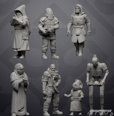 Pilgrim Set 3 - 7 Miniature All In Bundle - SW Legion Compatible (38 - 40mm tall) Resin 3D Print - Skullforge Studios - Gootzy Gaming