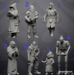 Pilgrim Set 3 - Single Miniature - SW Legion Compatible (38-40mm tall) Resin 3D Print - Skullforge Studios - Gootzy Gaming