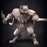 Pirate Gnoll #1 with Dagger and Cape - Single Roleplaying Miniature for D&D or Pathfinder - 32mm Scale Resin 3D Print - Red Clay Collectibles - Gootzy Gaming