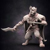 Pirate Gnoll #4 with Dagger and Cape - Single Roleplaying Miniature for D&D or Pathfinder - 32mm Scale Resin 3D Print - Red Clay Collectibles - Gootzy Gaming