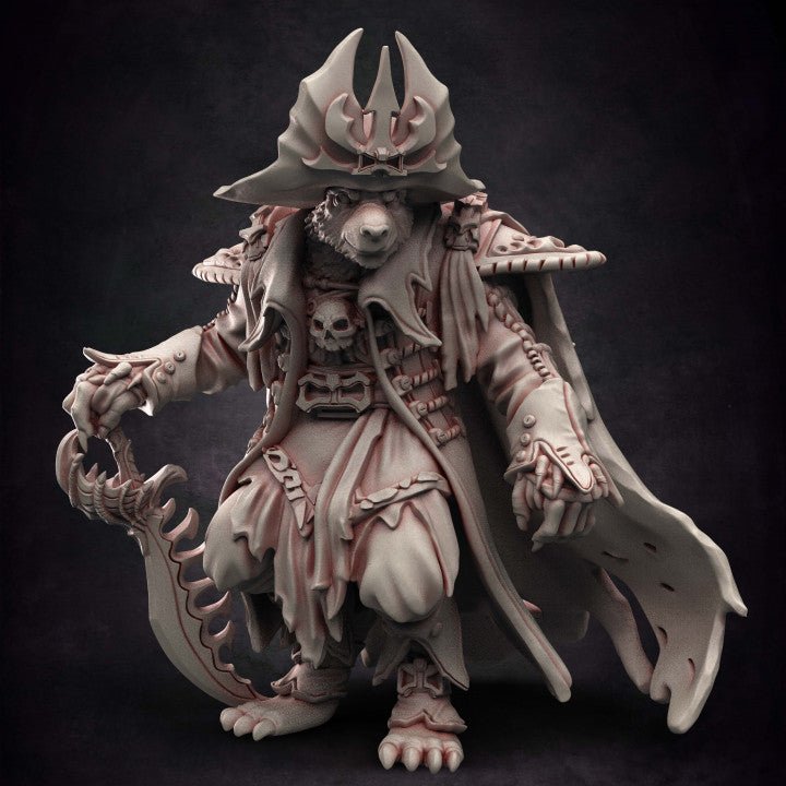 Pirate Gnoll Captain, Yeenoghu's Champion - Single Roleplaying Miniature for D&D or Pathfinder - 32mm Scale Resin 3D Print - Red Clay Collectibles - Gootzy Gaming