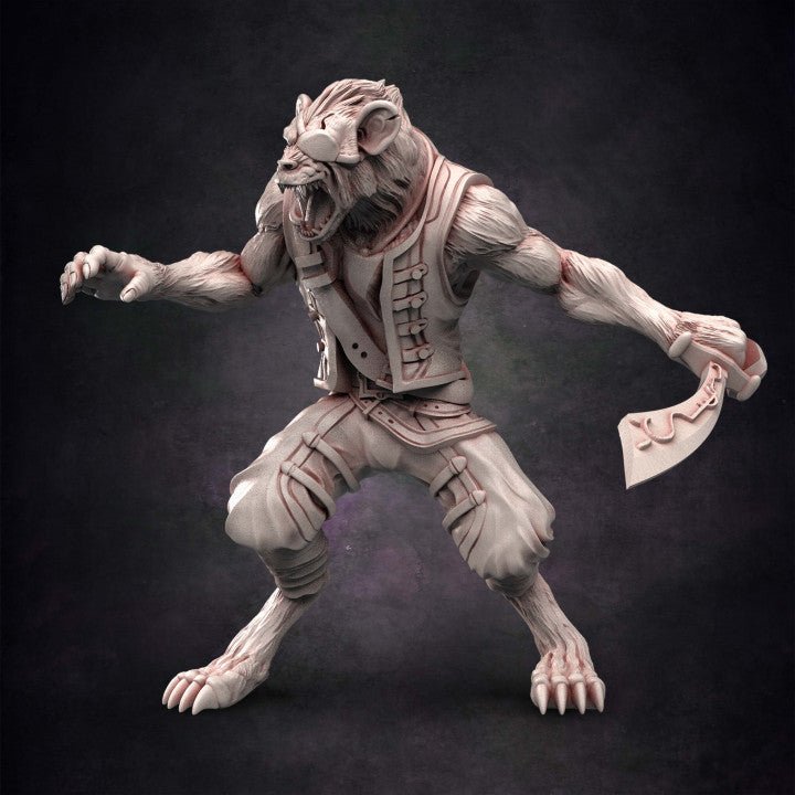 Pirate Gnoll Cutthroat #1 with Cutlass - Single Roleplaying Miniature for D&D or Pathfinder - 32mm Scale Resin 3D Print - Red Clay Collectibles - Gootzy Gaming