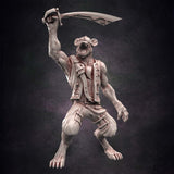 Pirate Gnoll Cutthroat #2 with Cutlass - Single Roleplaying Miniature for D&D or Pathfinder - 32mm Scale Resin 3D Print - Red Clay Collectibles - Gootzy Gaming