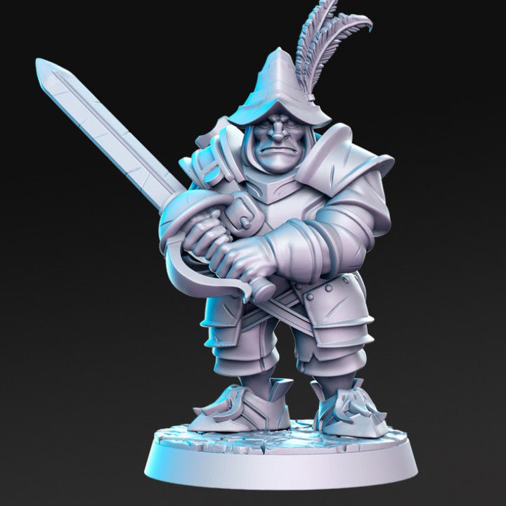 Pluto Knight Captain - Single Roleplaying Miniature for D&D or Pathfinder - 32mm Scale Resin 3D Print - RN EStudios - Gootzy Gaming