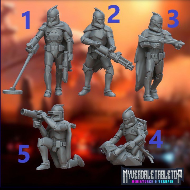 Poncho Genetic Trooper Specialists Set #2 - Single Miniature - SW Legion Compatible (38-40mm tall) Resin 3D Print - Nyverdale Tabletop - Gootzy Gaming