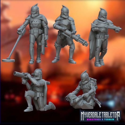 Poncho Genetic Trooper Specialists Set #2 - Single Miniature - SW Legion Compatible (38-40mm tall) Resin 3D Print - Nyverdale Tabletop - Gootzy Gaming