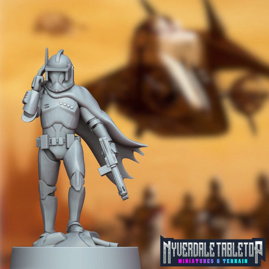 Poncho P1 Clone Commander Miniature - SW Legion Compatible (38-40mm tall) Resin 3D Print - Nyverdale Tabletop - Gootzy Gaming