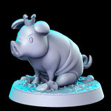 Princess Piggy - Small Single Roleplaying Miniature for D&D or Pathfinder - 32mm Scale Resin 3D Print - RN EStudios - Gootzy Gaming