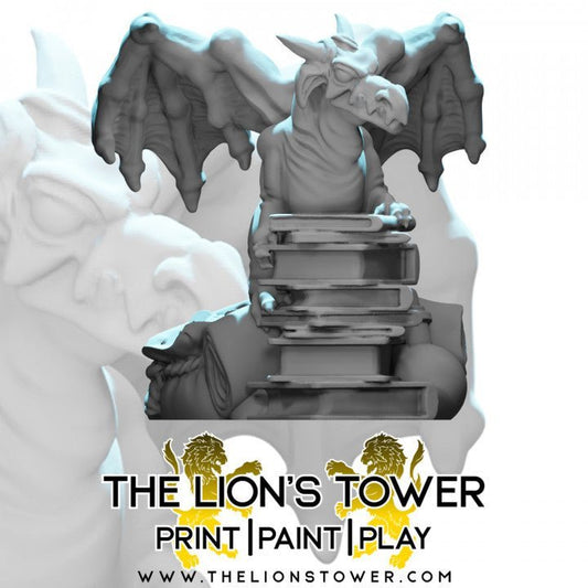 Pseudo Dragon Familiar Library Guardian - Roleplaying Mini for D&D or Pathfinder - 32mm Scale High Quality 8k Resin 3D Print - Lion Tower Miniatures - Gootzy Gaming