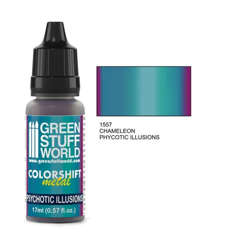 Psychotic Illusions - Blue/Purple Colorshift Metallic Paint - Green Stuff World - 17 mL Dropper Bottle - Gootzy Gaming
