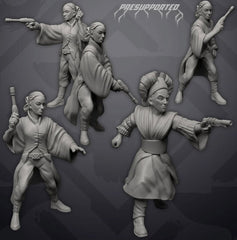 Queen and Handmaidens - 5 Miniature All In Bundle - SW Legion Compatible (38 - 40mm tall) Resin 3D Print - Skullforge Studios - Gootzy Gaming