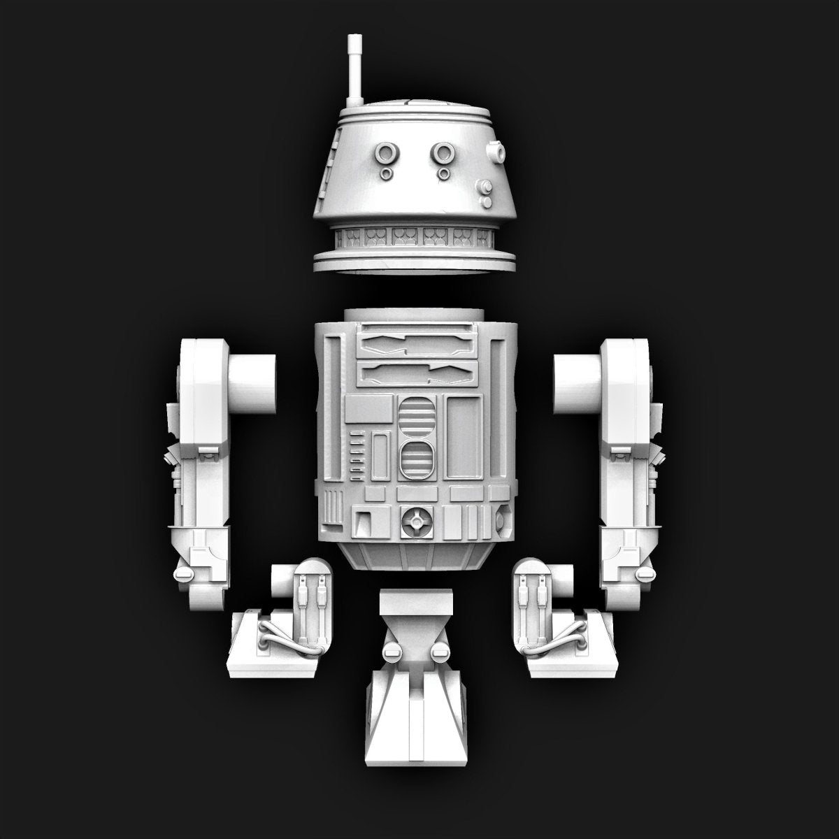 R5 Astro - drone Miniature OR Modular kit - SW Legion Compatible Resin 3D Print - Dark Fire Designs - Gootzy Gaming