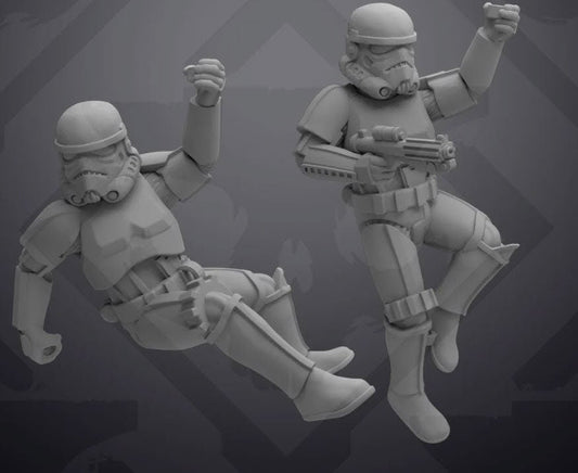 Rappelling Authority Trooper Miniature - SW Legion Compatible (38 - 40mm tall) Resin 3D Print - Skullforge Studios - Gootzy Gaming